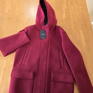 New Bugatchi Double-Faced Field Jacket Hooded Scuba Fabric Small MSRP $675 NWT